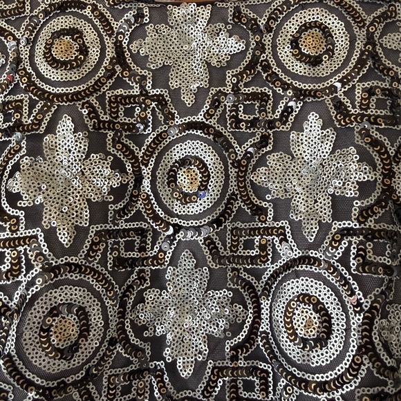 Sue Wong Nocturne Sequin Cocktail Dress Women's Size‎ 10 Black Silver Gold - Picture 4 of 8